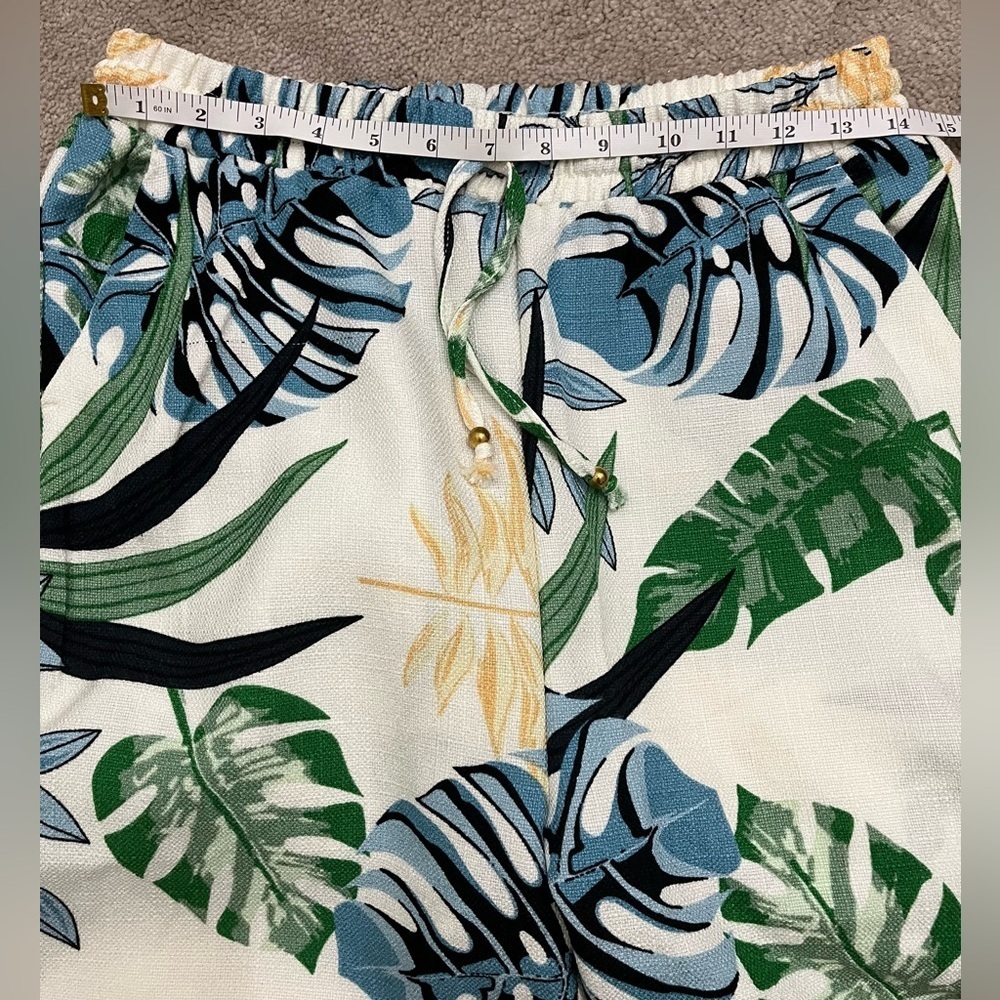 Alex & Parker Tropical Print Wide Leg Pants | Drawstring Waist | Size S - Picture 6 of 11